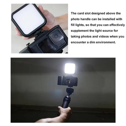 Street Vlogging Handle For GoPro HERO13 Black / 12 Black / 11 Black / 10 Black / 9 Black(Black) - Protective Frame by buy2fix | Online Shopping UK | buy2fix