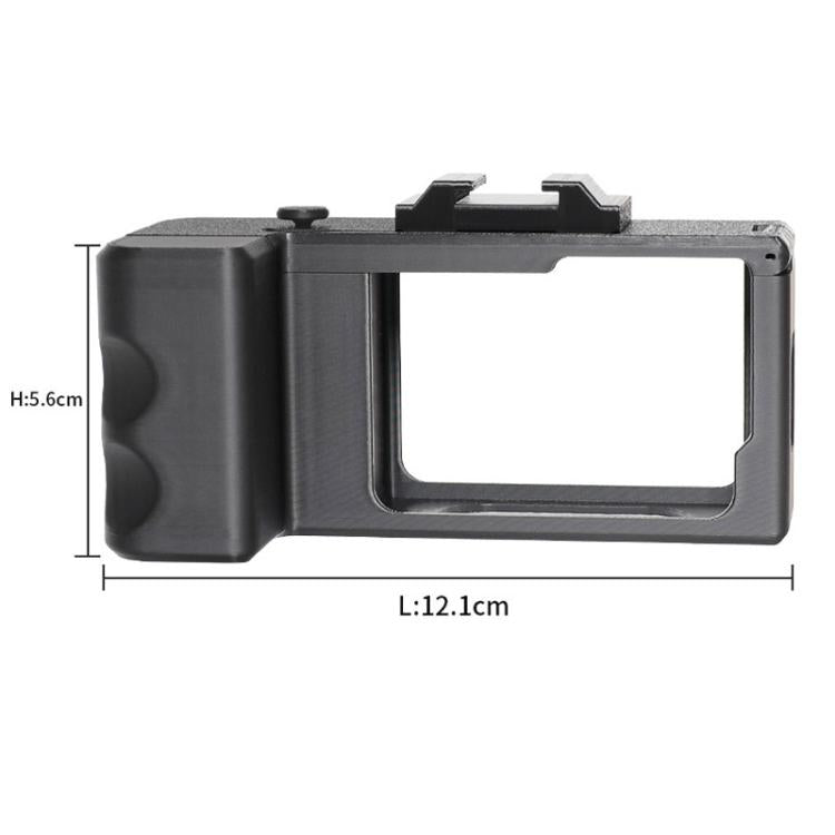 Street Vlogging Handle For GoPro HERO13 Black / 12 Black / 11 Black / 10 Black / 9 Black(Black) - Protective Frame by buy2fix | Online Shopping UK | buy2fix