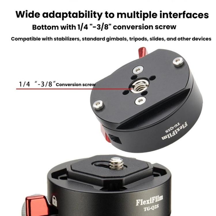FlexiFilm TG-Q2S Aluminum Alloy Arca Quick Release Plate Gimbal Slide Rail Quick Release Parts(Silver) - Quick Release Plate by FlexiFilm | Online Shopping UK | buy2fix