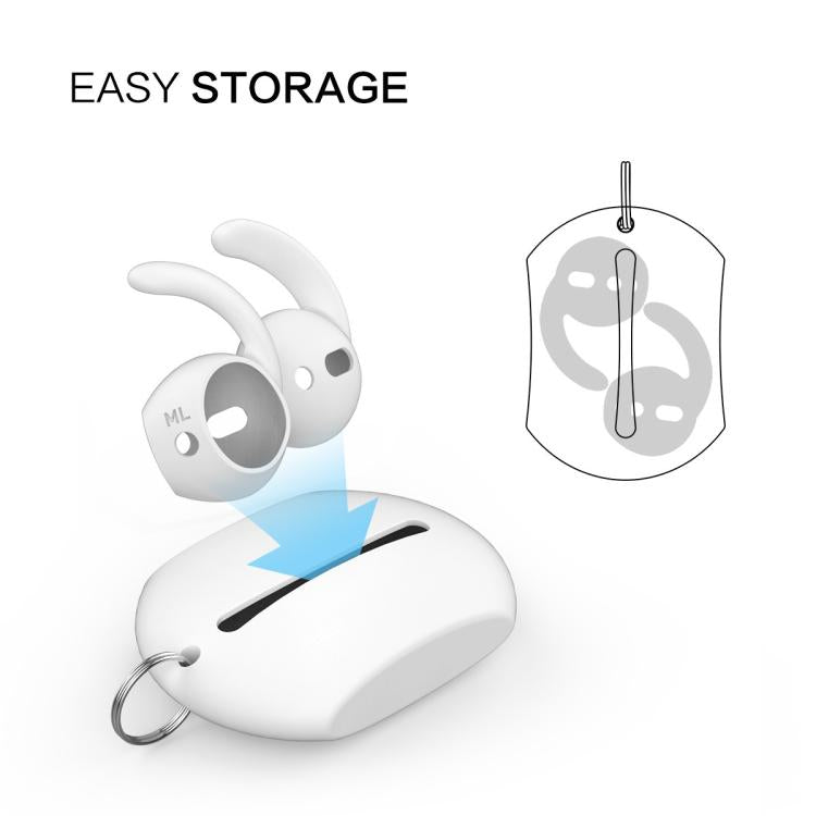 For AirPods 1 / 2 AhaStyle PT60 3pairs S+M+L Earphone Silicone Earmuffs Loss Prevention Earbud Caps(White) - Anti-dust & Ear Caps by AhaStyle | Online Shopping UK | buy2fix