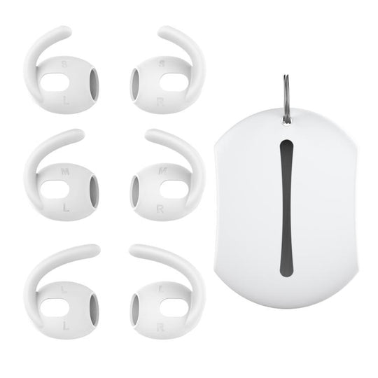For AirPods 3 AhaStyle PT60-3 3pairs S+M+L Earphone Silicone Soft Ear Covers(White)