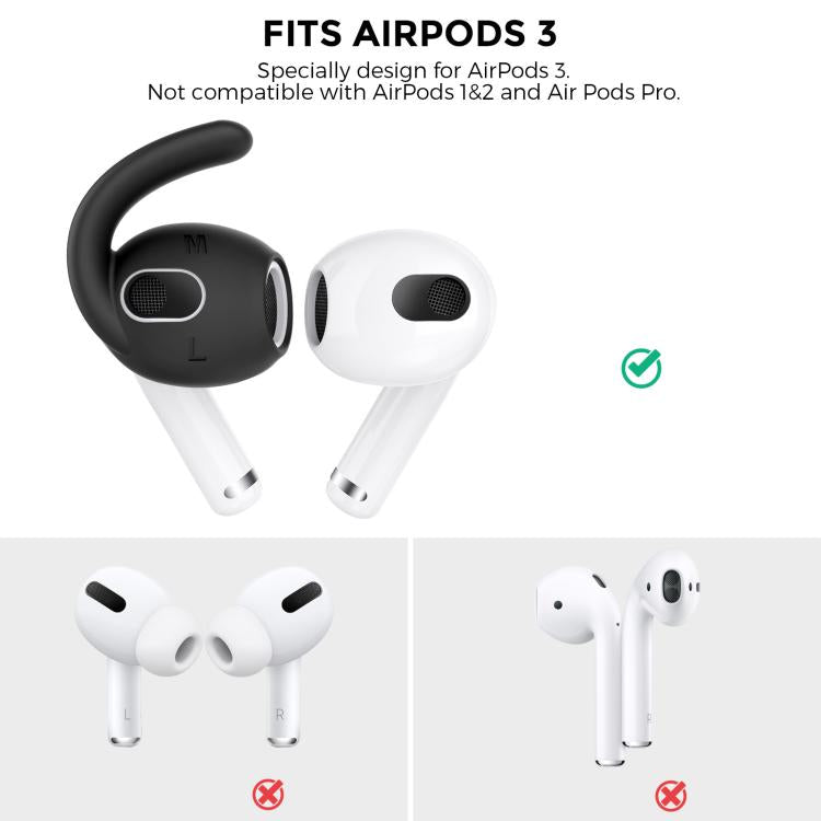 For AirPods 3 AhaStyle PT60-3 3pairs S+M+L Earphone Silicone Soft Ear Covers(White) - Anti-dust & Ear Caps by AhaStyle | Online Shopping UK | buy2fix