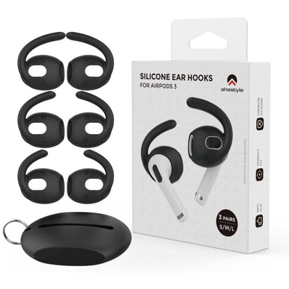 For AirPods 3 AhaStyle PT60-3 3pairs S+M+L Earphone Silicone Soft Ear Covers(Black) - Anti-dust & Ear Caps by AhaStyle | Online Shopping UK | buy2fix