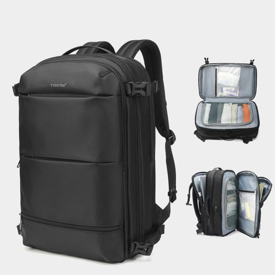 Tigernu Expandable Business Backpack 17-Inch Laptop Bag Wet/Dry Separation Pockets Black