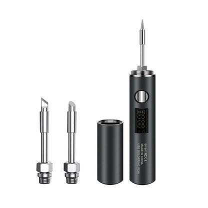 Mini USB Portable Wireless Digital Display Soldering Iron, Specification: Large 1400 mAh + Blade + Horseshoe Head - Electric Soldering Iron by buy2fix | Online Shopping UK | buy2fix
