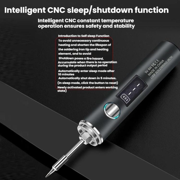 Mini USB Portable Wireless Digital Display Soldering Iron, Specification: Small 850 mAh + Blade + Horseshoe Head - Electric Soldering Iron by buy2fix | Online Shopping UK | buy2fix