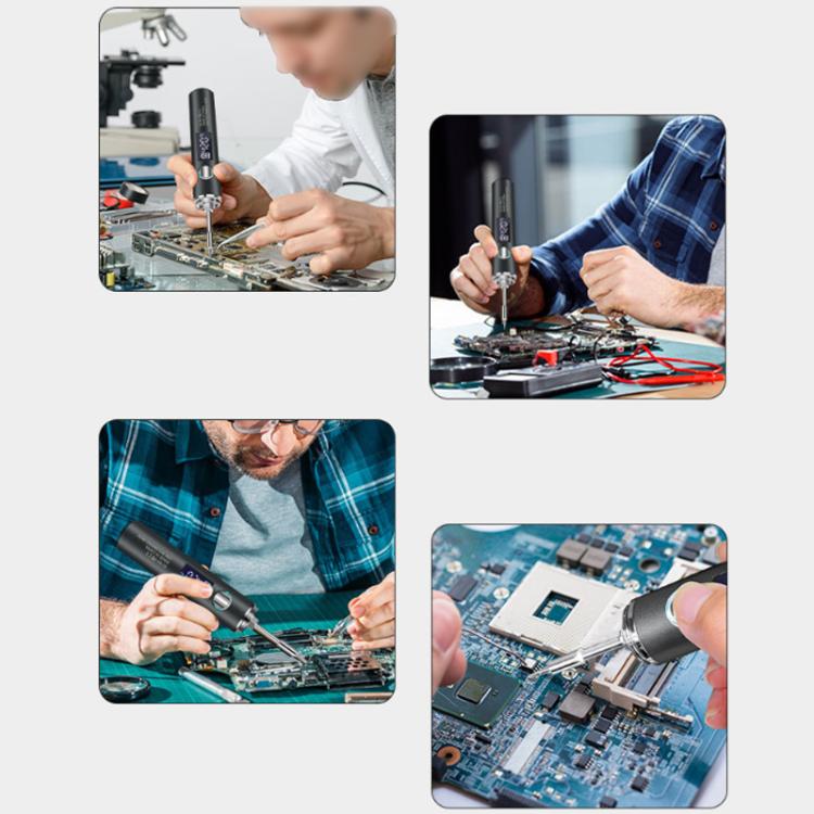 Mini USB Portable Wireless Digital Display Soldering Iron, Specification: Large 1400 mAh + Blade + Horseshoe Head - Electric Soldering Iron by buy2fix | Online Shopping UK | buy2fix