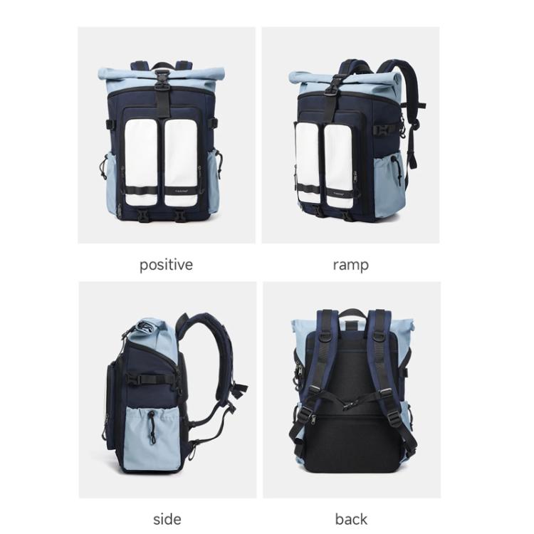 Tigernu Unisex Waterproof Travel Backpack Roll-Top Expandable Design with 15.6-inch Laptop & Tablet Compartment(Black) - Backpack by Tigernu | Online Shopping UK | buy2fix