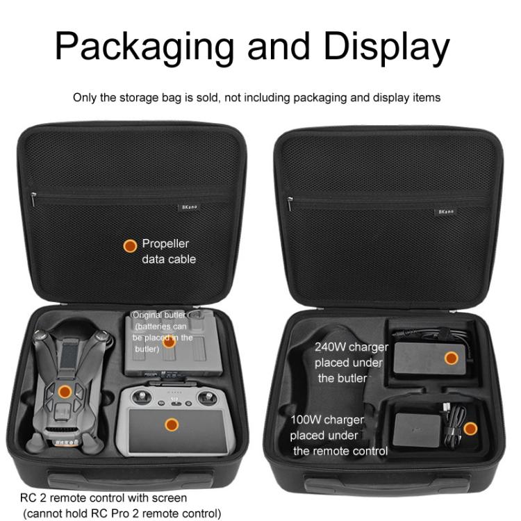For DJI Mavic 4 Pro Fly More Combo BKANO Shoulder Bag Handbag Storage Box(Black) - Backpacks & Bags by BKANO | Online Shopping UK | buy2fix