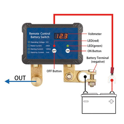 12V/240A Car Battery Remote Control Switch Circuit Breaker - Relays by buy2fix | Online Shopping UK | buy2fix