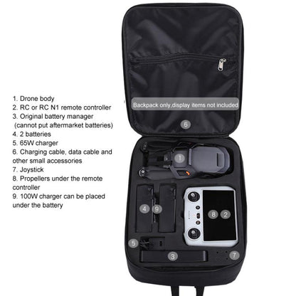 For DJI Mavic 3 Classic/Mavic 3 Pro Backpack Storage Bag Compatible with RC-N1/RC Remote Controller(Black) - Backpacks & Bags by buy2fix | Online Shopping UK | buy2fix