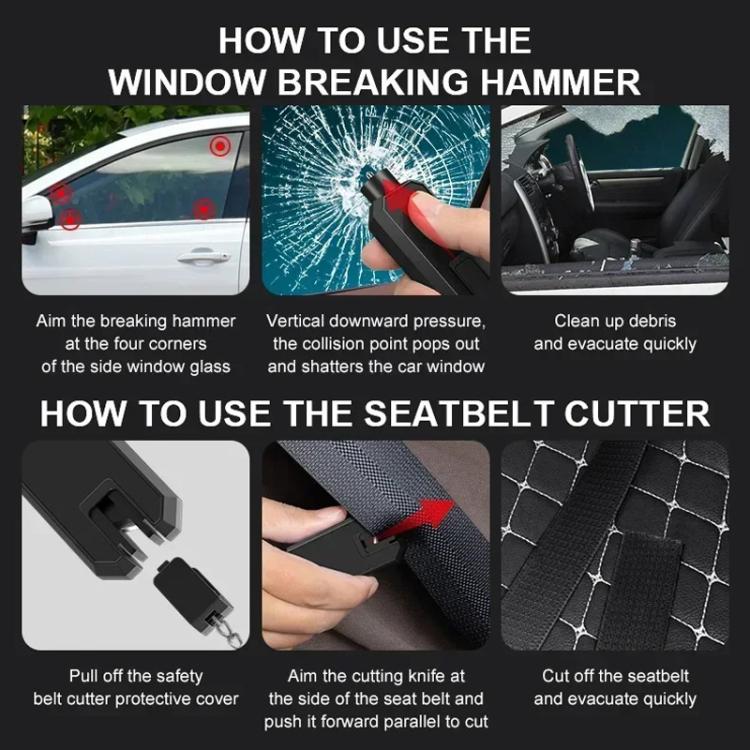 Car Safety Hammer Emergency Window Breaker(White) - Emergency Hammer by buy2fix | Online Shopping UK | buy2fix