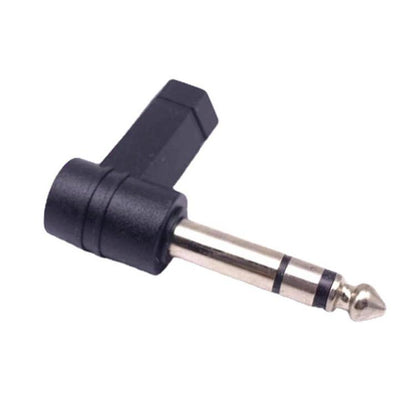 6.35mm To 3.5mm Plug 90 Degree Headphone Microphone Audio Adapter(Black) - Audio Adapter by buy2fix | Online Shopping UK | buy2fix