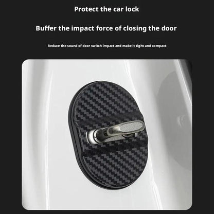 5sets Door Latch Protector Plastic Door Latch Cover Shock Absorbing Noise Reducing Soundproofing Adhesive Sticker(White) - Seat Accessories by buy2fix | Online Shopping UK | buy2fix