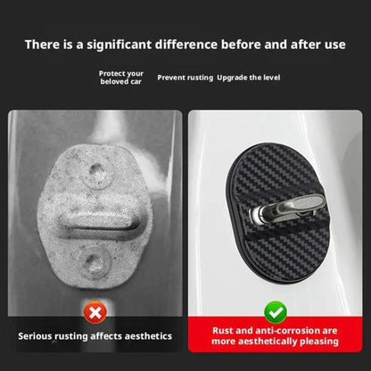 5sets Door Latch Protector Plastic Door Latch Cover Shock Absorbing Noise Reducing Soundproofing Adhesive Sticker(Black) - Seat Accessories by buy2fix | Online Shopping UK | buy2fix