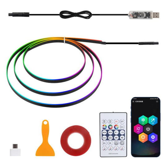 3 Control App Remote Control Colorful Car Interior Ambient Lighting Modified LED Acrylic USB Car Ambient Lighting, Spec: 110cm - Atmosphere lights by buy2fix | Online Shopping UK | buy2fix