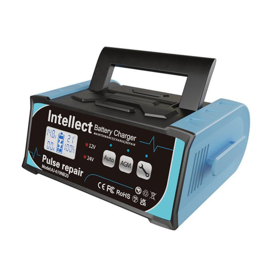 12V/24V Car Battery Charger Intelligent Pulse Lead-acid Battery Repair, Specification: EU Plug - Battery Charger by buy2fix | Online Shopping UK | buy2fix