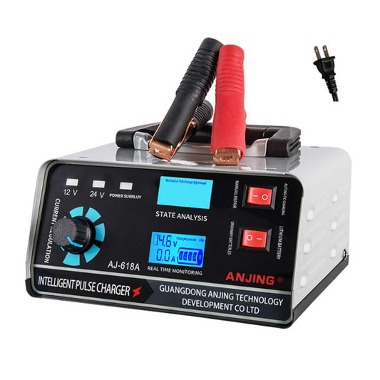 ANJING 12-24V Car Motorcycle Battery Charger Pure Copper Intelligent Pulse Repair, Specification: US Plug - Battery Charger by buy2fix | Online Shopping UK | buy2fix