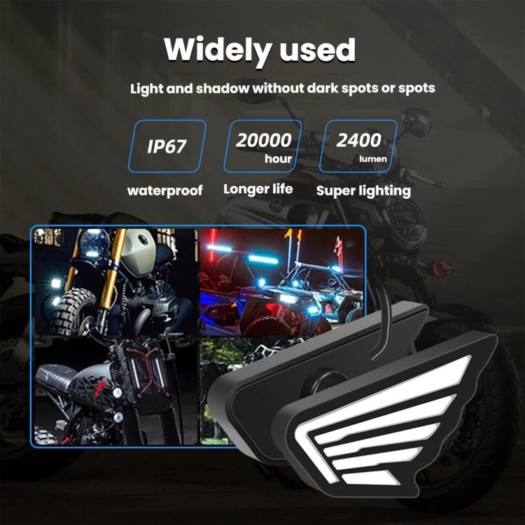1pairs Motorcycle High-Brightness Winged Eagle Eye Lights Modified Headlights(Green) - Eagle Eye Lights by buy2fix | Online Shopping UK | buy2fix