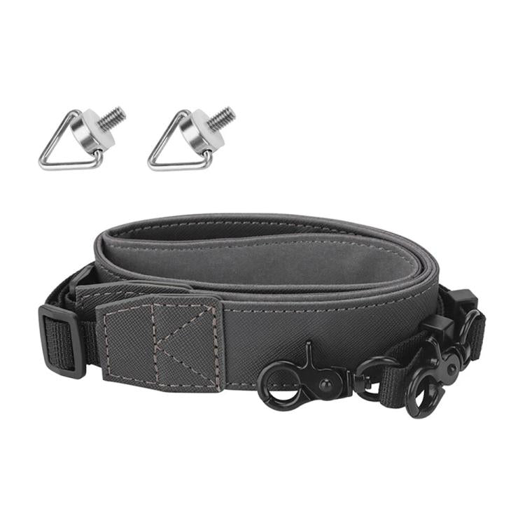 For DJI RC/RC 2/RC Pro/RC Plus Adjustable Soft Leather Neck Strap Dual-Hook Hands-Free Shoulder Belt(Black) - Other by buy2fix | Online Shopping UK | buy2fix