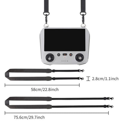 For DJI RC/RC 2/RC Pro/RC Plus Adjustable Soft Leather Neck Strap Dual-Hook Hands-Free Shoulder Belt(Black) - Other by buy2fix | Online Shopping UK | buy2fix