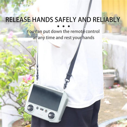 For DJI RC/RC 2/RC Pro/RC Plus Adjustable Soft Leather Neck Strap Dual-Hook Hands-Free Shoulder Belt(Black) - Other by buy2fix | Online Shopping UK | buy2fix