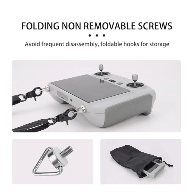 For DJI RC/RC 2/RC Pro/RC Plus Adjustable Soft Leather Neck Strap Dual-Hook Hands-Free Shoulder Belt(Black) - Other by buy2fix | Online Shopping UK | buy2fix