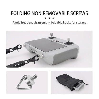 For DJI RC/RC 2/RC Pro/RC Plus Adjustable Soft Leather Neck Strap Dual-Hook Hands-Free Shoulder Belt(Black) - Other by buy2fix | Online Shopping UK | buy2fix