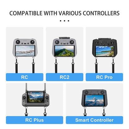 For DJI RC/RC 2/RC Pro/RC Plus Adjustable Soft Leather Neck Strap Dual-Hook Hands-Free Shoulder Belt(Black) - Other by buy2fix | Online Shopping UK | buy2fix