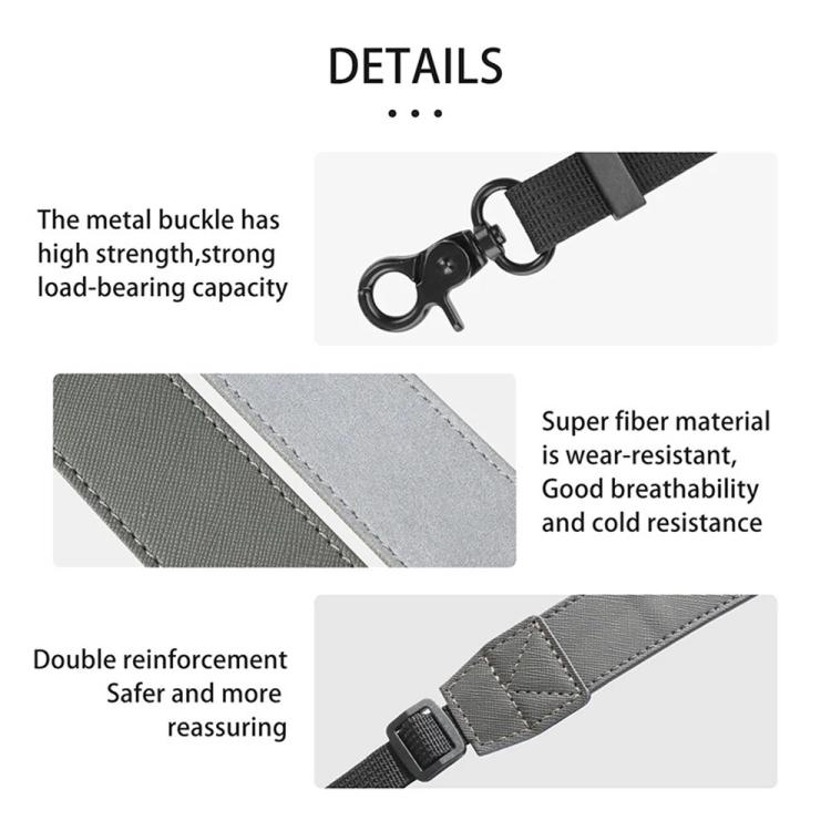 For DJI RC/RC 2/RC Pro/RC Plus Adjustable Soft Leather Neck Strap Dual-Hook Hands-Free Shoulder Belt(Black) - Other by buy2fix | Online Shopping UK | buy2fix