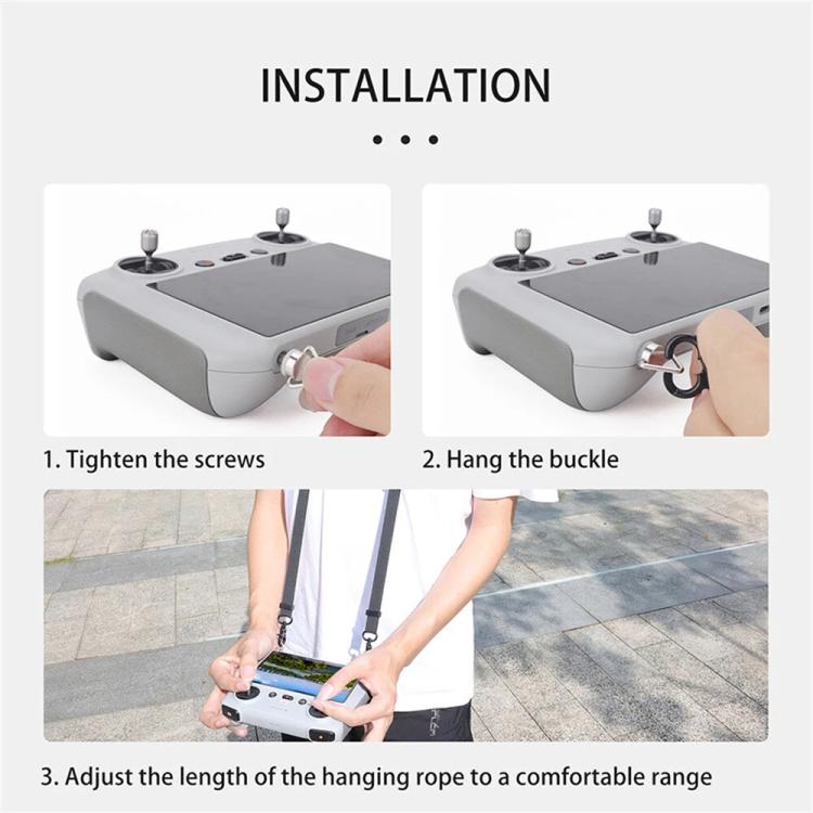 For DJI RC/RC 2/RC Pro/RC Plus Adjustable Soft Leather Neck Strap Dual-Hook Hands-Free Shoulder Belt(Black) - Other by buy2fix | Online Shopping UK | buy2fix