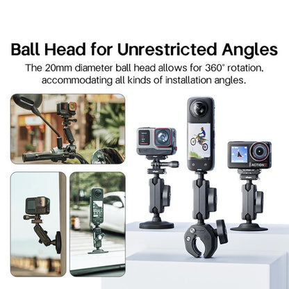 aMagisn HM10 For Insta360, DJI, GoPro Cameras Metal Arm Clamp Holder Cycling Clamp Bracket - Bicycle Handlebar Mount by aMagisn | Online Shopping UK | buy2fix