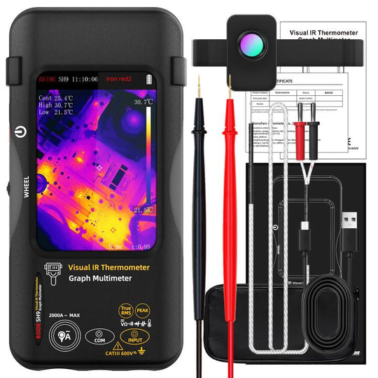Standard+Macro Lens BSIDE SH9 Infrared Thermal Imaging Multimeter Touchscreen High-Definition Thermal Imaging Thermometer Electrical Floor Heating Inspection