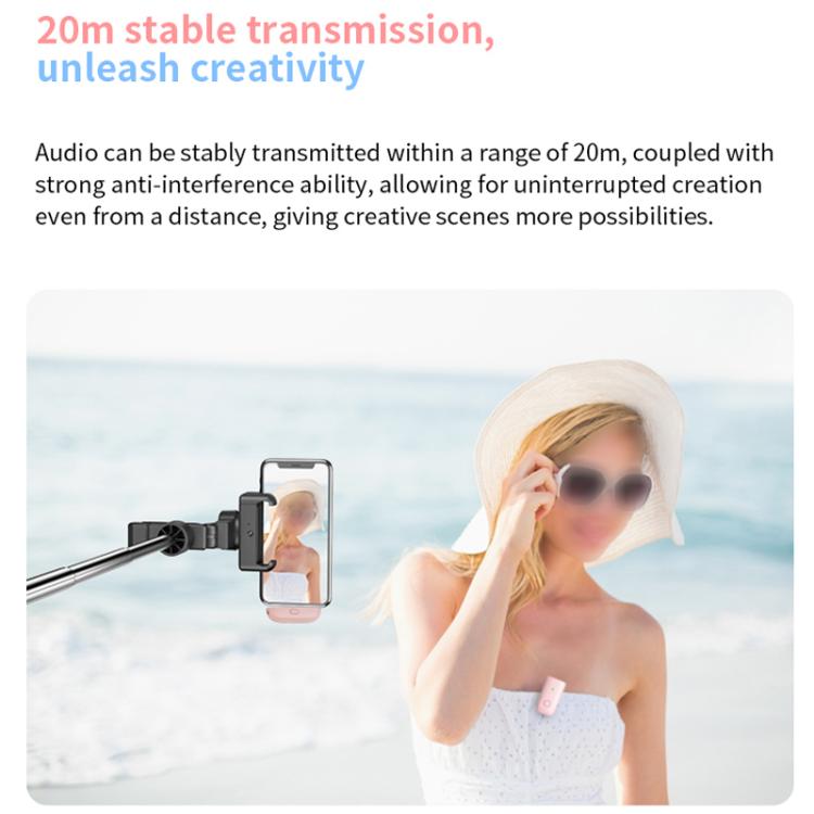 One To Two Mini Wireless Collar-clip Noise-cancelling Microphone With Charging Case(Blue) - Microphone by buy2fix | Online Shopping UK | buy2fix