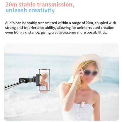 One To Two Mini Wireless Collar-clip Noise-cancelling Microphone With Charging Case(Blue) - Microphone by buy2fix | Online Shopping UK | buy2fix
