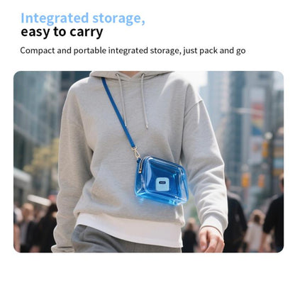One To Two Mini Wireless Collar-clip Noise-cancelling Microphone With Charging Case(Blue) - Microphone by buy2fix | Online Shopping UK | buy2fix