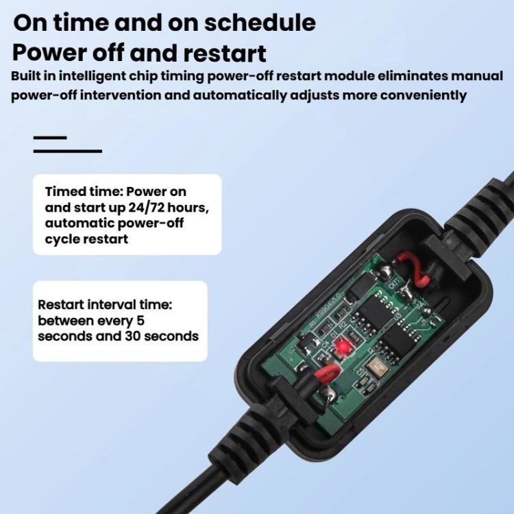 HuaGu 30cm Router Timed Restart Line Controller Power Failure Smart Reset Connection Cable WiFi Relay, Color: 24H Transparent - Modem by HuaGu | Online Shopping UK | buy2fix