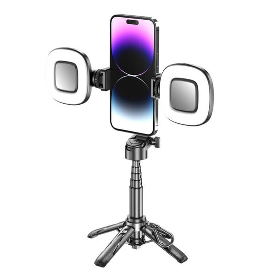 Portable Retractable Bluetooth Selfie Stick For Mobile Phones, Color: P15-H2 Black