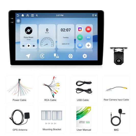 10 inch 4+128G Universal Android 15 Central Control Large Screen Car Wireless Carplay Navigation Integrated Machine(Standard+AHD Camera) - Car MP3 & MP4 & MP5 by buy2fix | Online Shopping UK | buy2fix