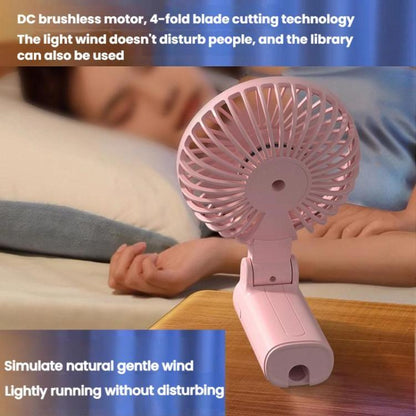Folding Hanging Umbrella Fan USB Handheld Portable Umbrella Clip Fan Compact Desktop Fan(Pink) - Electric Fans by buy2fix | Online Shopping UK | buy2fix