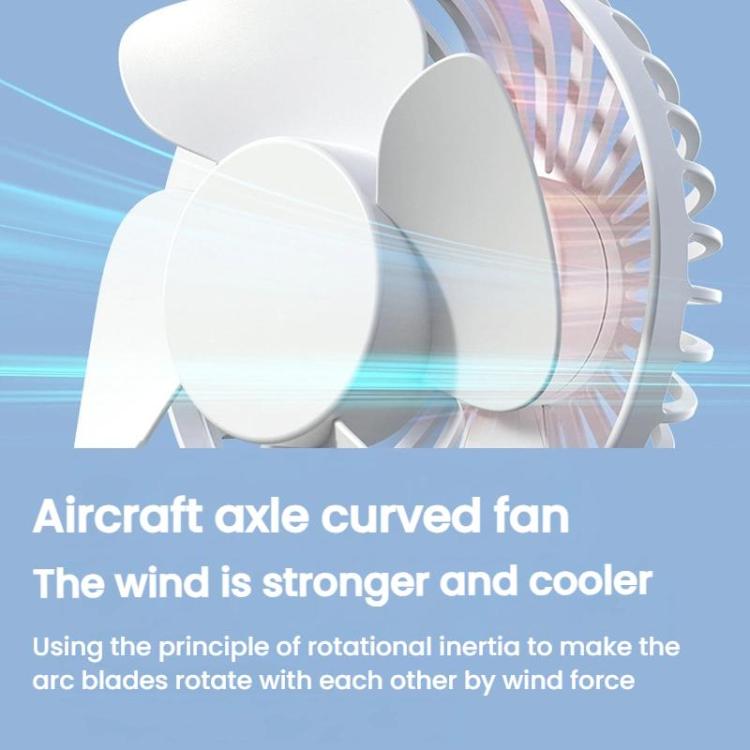 Folding Hanging Umbrella Fan USB Handheld Portable Umbrella Clip Fan Compact Desktop Fan(Pink) - Electric Fans by buy2fix | Online Shopping UK | buy2fix