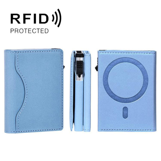 One-Click Pop-Up RFID Blocking Card Holder Magnetic Phone Wallet for MagSafe iPhones(Blue) - Adhesive Card Holders by buy2fix | Online Shopping UK | buy2fix