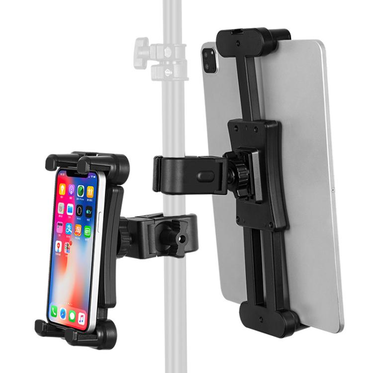 360-degree Rotation Tablet Phone Holder Adjustable Clamp Multifunctional Adapter Clip(Black) - Lazy Bracket by buy2fix | Online Shopping UK | buy2fix