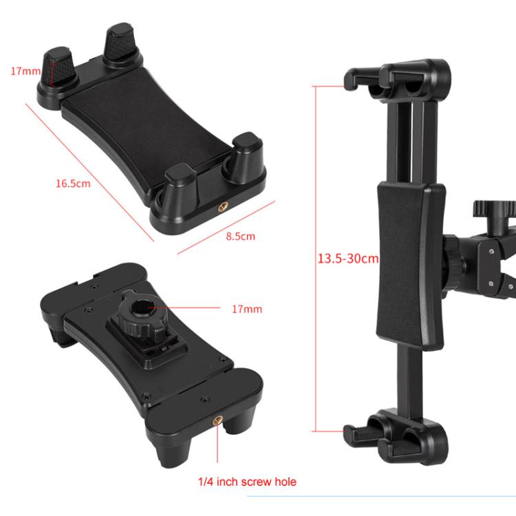 360-degree Rotation Tablet Phone Holder Adjustable Clamp Multifunctional Adapter Clip(Black) - Lazy Bracket by buy2fix | Online Shopping UK | buy2fix
