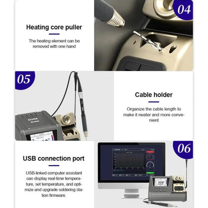 GVM H3 Smart 3 In 1 Electric Welding Station Mainboard Soldering Iron Smartphone Repair Smart Constant Temperature Soldering Iron EU Plug - Electric Soldering Iron by GVM | Online Shopping UK | buy2fix