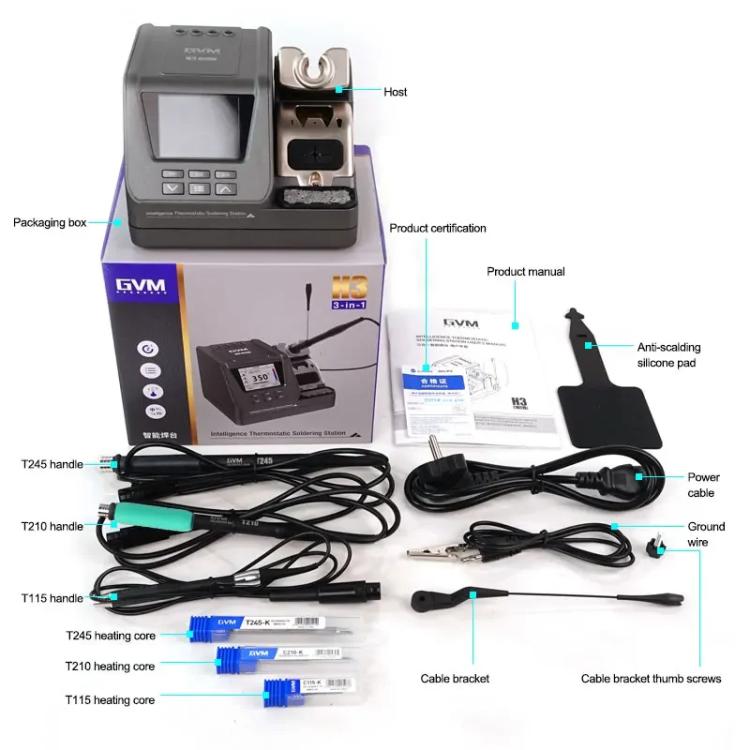 GVM H3 Smart 3 In 1 Electric Welding Station Mainboard Soldering Iron Smartphone Repair Smart Constant Temperature Soldering Iron US Plug - Electric Soldering Iron by GVM | Online Shopping UK | buy2fix
