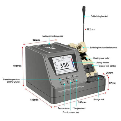 GVM H3 Smart 3 In 1 Electric Welding Station Mainboard Soldering Iron Smartphone Repair Smart Constant Temperature Soldering Iron US Plug - Electric Soldering Iron by GVM | Online Shopping UK | buy2fix