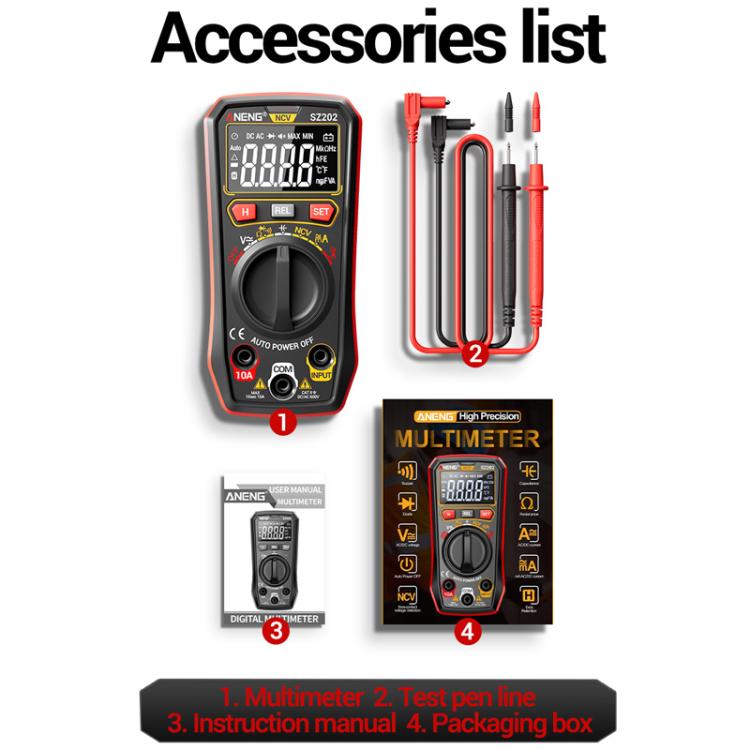 ANENG High-precision Maintenance Multi-function Digital Display Multimeter(Black) - Digital Multimeter by ANENG | Online Shopping UK | buy2fix