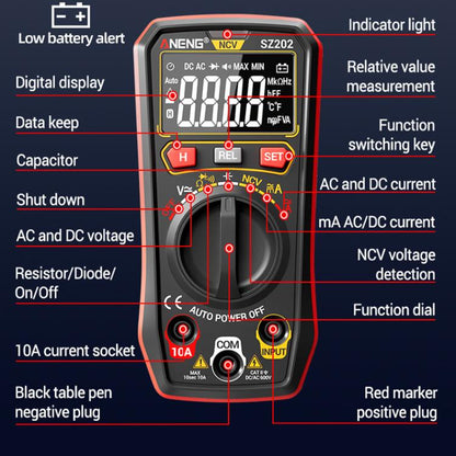 ANENG High-precision Maintenance Multi-function Digital Display Multimeter(Red) - Digital Multimeter by ANENG | Online Shopping UK | buy2fix