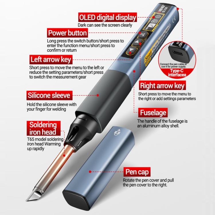 ANENG Portable Internal Heating Soldering Iron With Digital Multimeter(Black) - Electric Soldering Iron by ANENG | Online Shopping UK | buy2fix